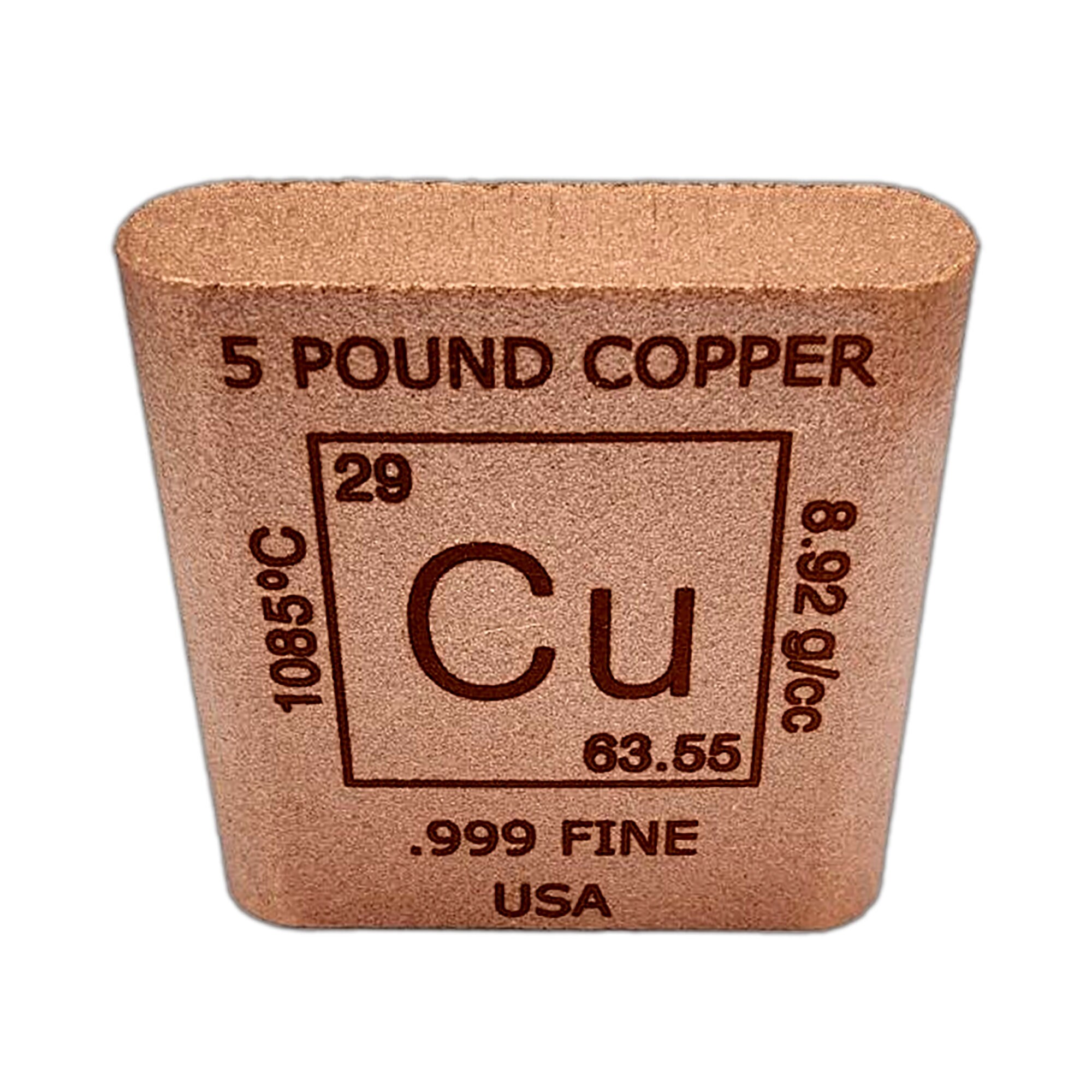 Five Pound Solid Copper Bullion Bar Elemental Design 5 Lbs Etsy