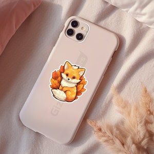 Adorable Fox Sticker, Cute Autumn Fennec Fox Pup Label, Animal Decal for Kids, Laptop, Tumbler, or Journal, Dishwasher safe