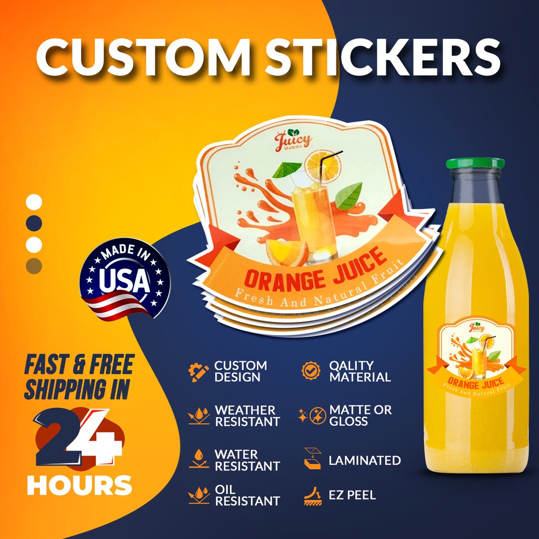 Custom Die Cut Juice Labels Laminated Honey Labels Waterproof Beer Labels for Homebrewed