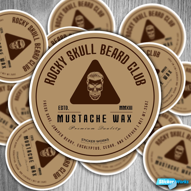 Custom Beard Balm Label, Die Cut Beard Oil Stickers, Personalized