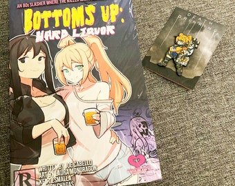 Bottoms Up Graphic Novel + Pin Combo | Manga, 150 pages, horror comedy