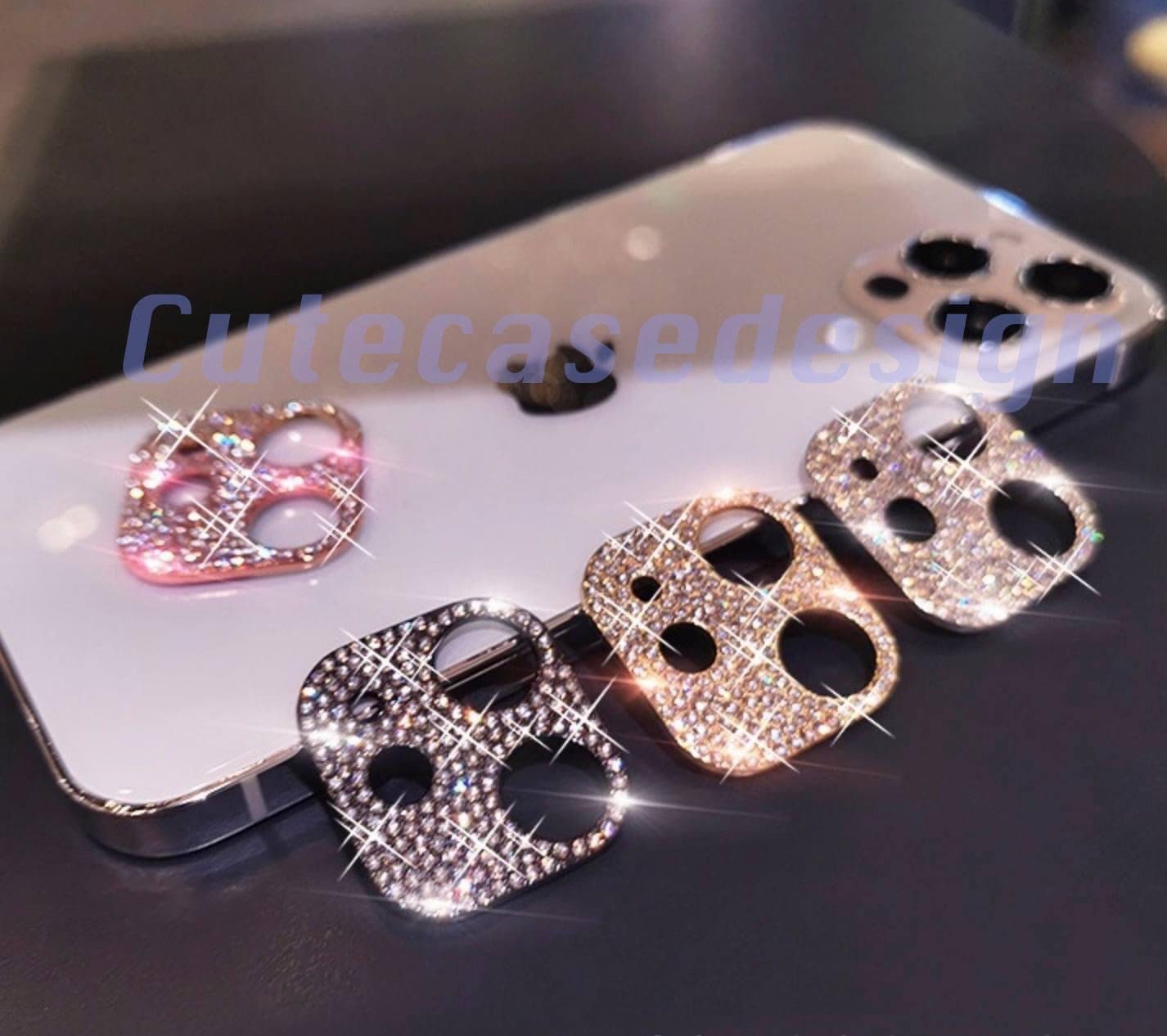 iPhone 13 12 11 Pro Max Metal Glitter Bling Bling Crystal iPhone Came…