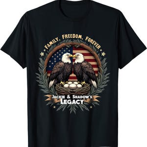 Jackie And Shadow American Eagles Family Freedom Forever T Shirt