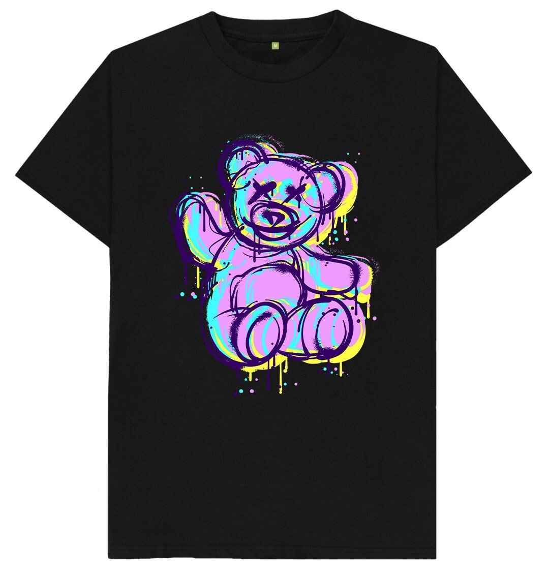 Neon Teddy Bear T Shirt - Etsy