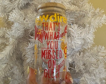 Glee glass cup/glass coffee cup/Glee Themed/girlfriend gifts/cory monteith/glee