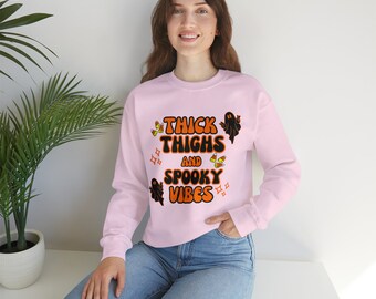 Dikke dijen en griezelige vibes Sweatshirt/Halloween-sweatshirt/spookachtig sweatshirt