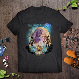 Sphinx Graphic Tee, Egyptian Lover Men&#39;s T-Shirt, Ancient Egypt Unisex Jersey Short Sleeve Tee, Pharaoh Enthusiast Top, Hieroglyphics Shirt