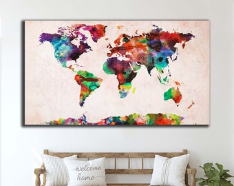 World Map Print, Vintage World Art, Antique Style Map, Old World Map, Large Wall Map, Historical World Map, School World Map, Vintage World