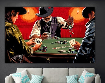 POKER, canvas painting, gambling game canvas painting, poker cards canvas painting