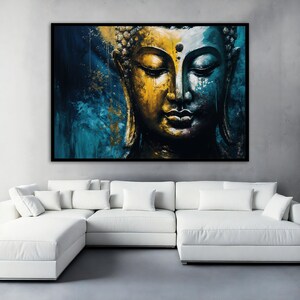 Buddha Canvas Print, Zen Wall Decor, Meditation Art, Home Decoration ...