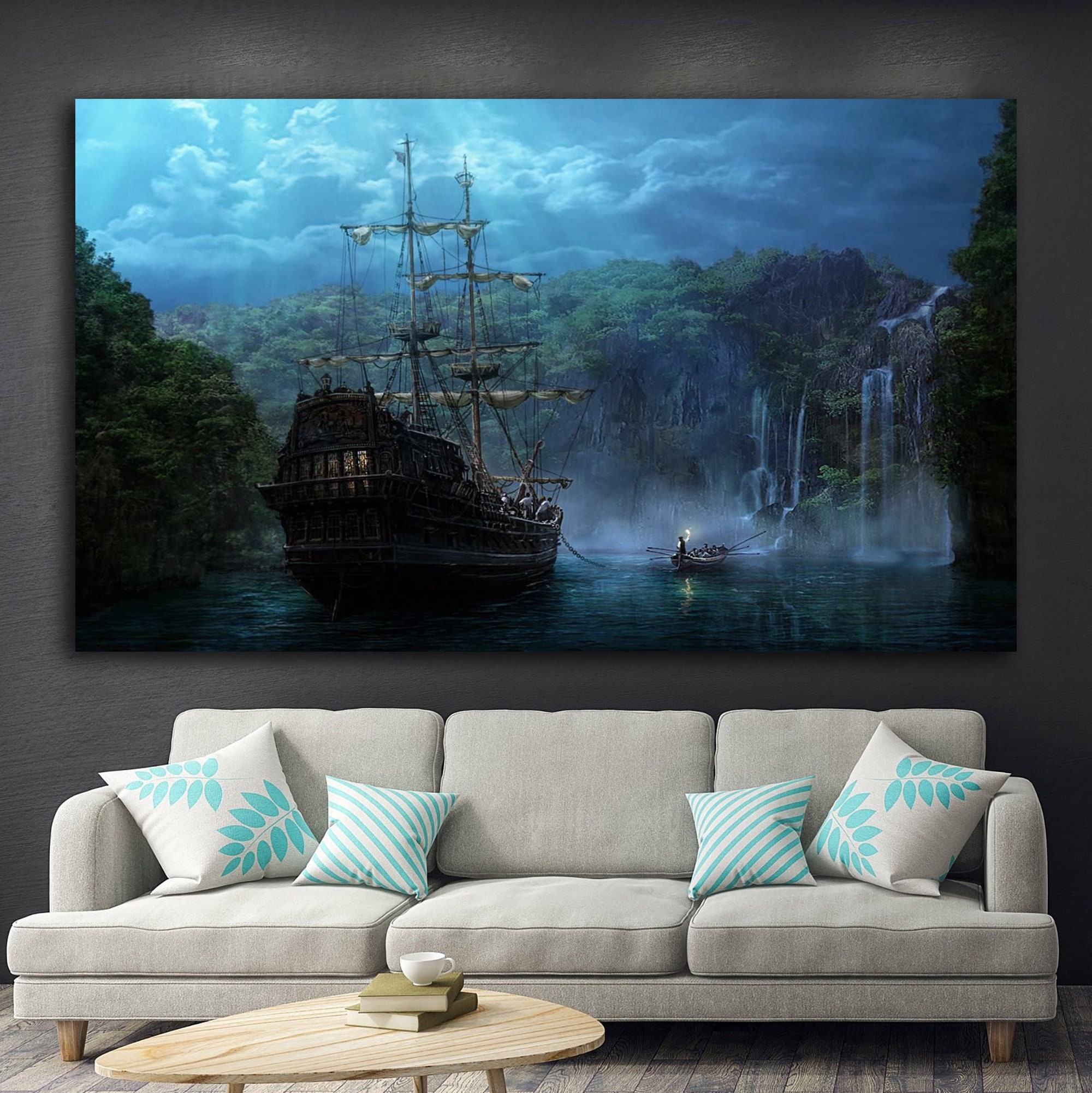 Sailing Ship Print On Canvas, Modern Wall Art, Canvas Wall Set, Large Wall  Art,Pirate Ship Painting, Large Framed Canvas