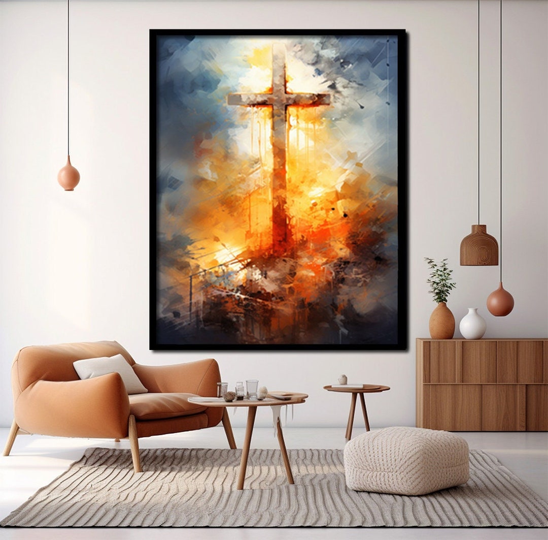 Jesus Wall Hanging, Jesus Cross Canvas, Cross , Jesus, Canvas Painting