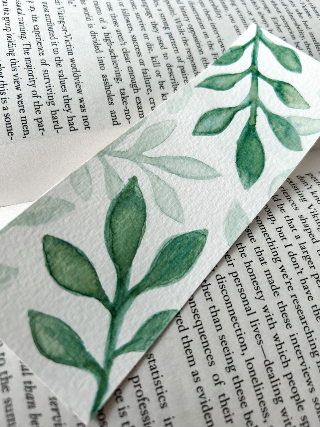 Blue & Grey Leaf Pattern Acrylic Bookmark