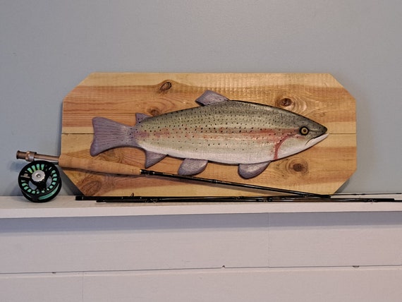 TRUITE ARC EN CIEL Aquarelle Poisson Aquatique Peinture à vendre