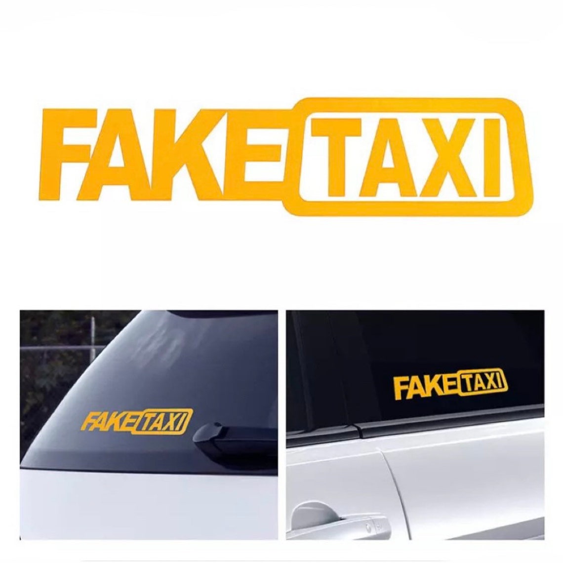 Fake Taxi Car Sticker Etsy