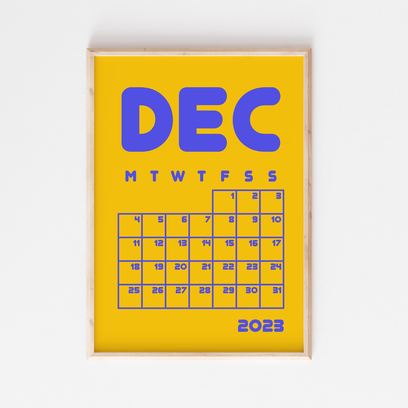 COLOURFUL CALENDAR 2023 Printable Instant Download Monday Etsy