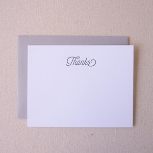 Gracias Letterpress Flat Notecard Set // Tarjetas de notas simples "Gracias" con sobre de coordinación // Conjunto de 6 tarjetas de notas planas