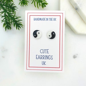 Yin Yang Earrings, Yin Yang Jewellery, 90s Earrings , Fun Earrings, Black & White Earrings, hypoallergenic Earrings, Cute Earrings.