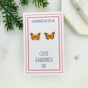 Butterfly Earrings, Yellow Butterfly Earrings, Cute Earrings, Fun Earrings, Hypoallergenic Earrings, Gift For Her, Unique Earrings.