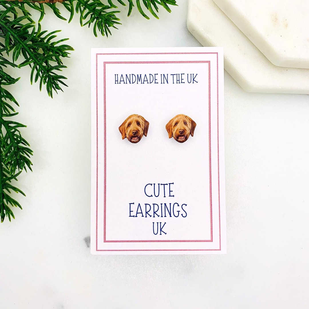 Labradoodle Dog Earrings, Dog Jewellery, Animal Earrings, Cute Fun ...