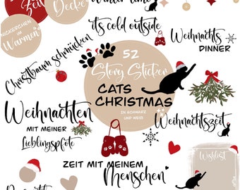 52 Story Sticker Cats Christmas | Instagram, Christmas, digital upload, Basics, cats,