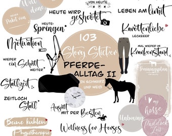 103 Everyday Horse Life Story Stickers | Instagram, Horses, digital download, Daily Horse Life, Horse girls, Basics