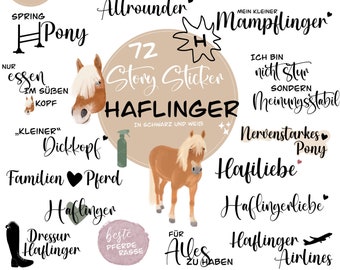72 Instagram Story Stickers Haflinger | Story Sticker Horse, png, digital download