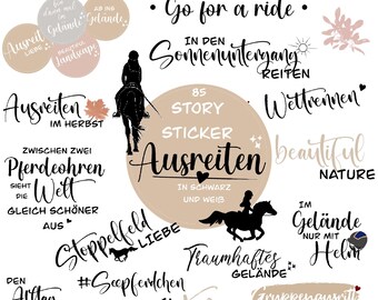 85 Ride Instagram Story Stickers | Horses| Digital | Horse Story Sticker
