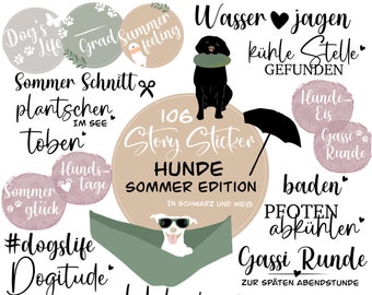 106 Story Sticker Dogs Summer | Instagram, png, basics, digital