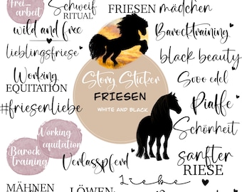 89 Instagram Story Sticker FRIESEN | Story Sticker Pferd, png, digitaler download