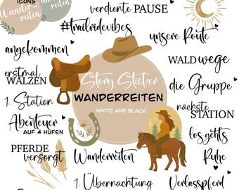 131 Trail Riding Instagram Story Stickers | Horses | Digital | Horse Story Stickers, Riding
