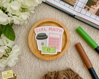 autocollant découpé avec des matrices de maths de fille | Adorable autocollant, autocollant imperméable, autocollant pour ordinateur portable, autocollant découpé, autocollant pour téléphone, accessoires mignons