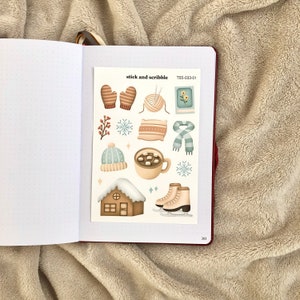 Cozy Winter Day Sticker Sheet | christmas stickers, winter stickers, bullet journal stickers, planner stickers, cute stickers, christmas