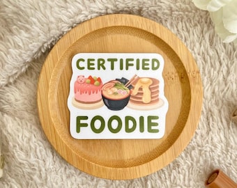 Zertifizierter Foodie Die Cut-Aufkleber | niedlicher Aufkleber, wasserfester Aufkleber, Laptop Aufkleber, Handy Aufkleber, lustiger Aufkleber, kleine Geschenke, meme Aufkleber
