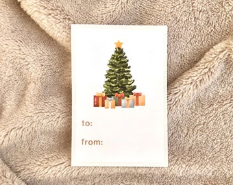 Christmas Tree Gift Label Stickers | cozy Christmas and winter gift labels, small gifts, stocking stuffers
