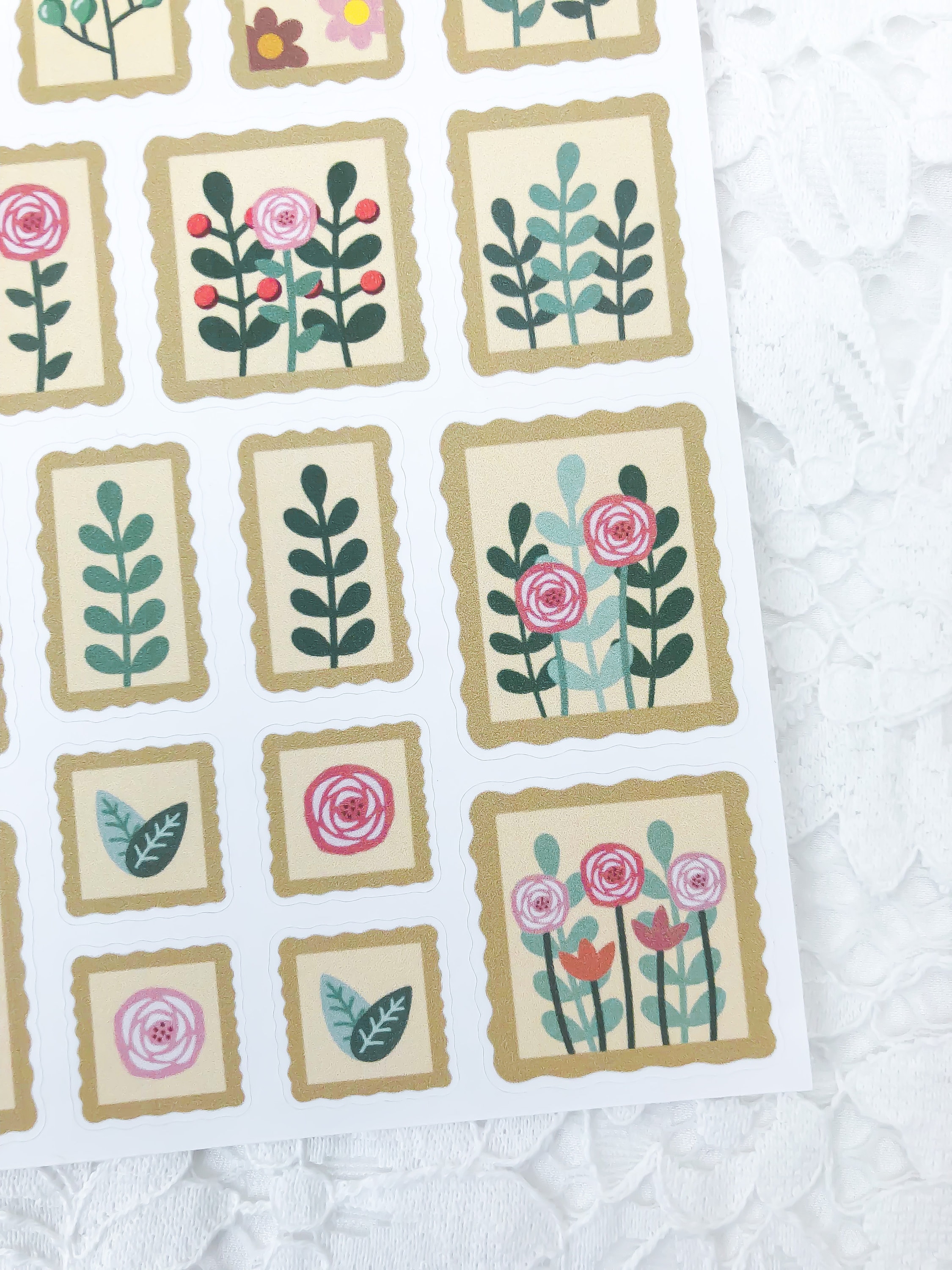 Floral Stamps Sticker Sheet | Bullet Journal Stickers, Planner Stickers ...