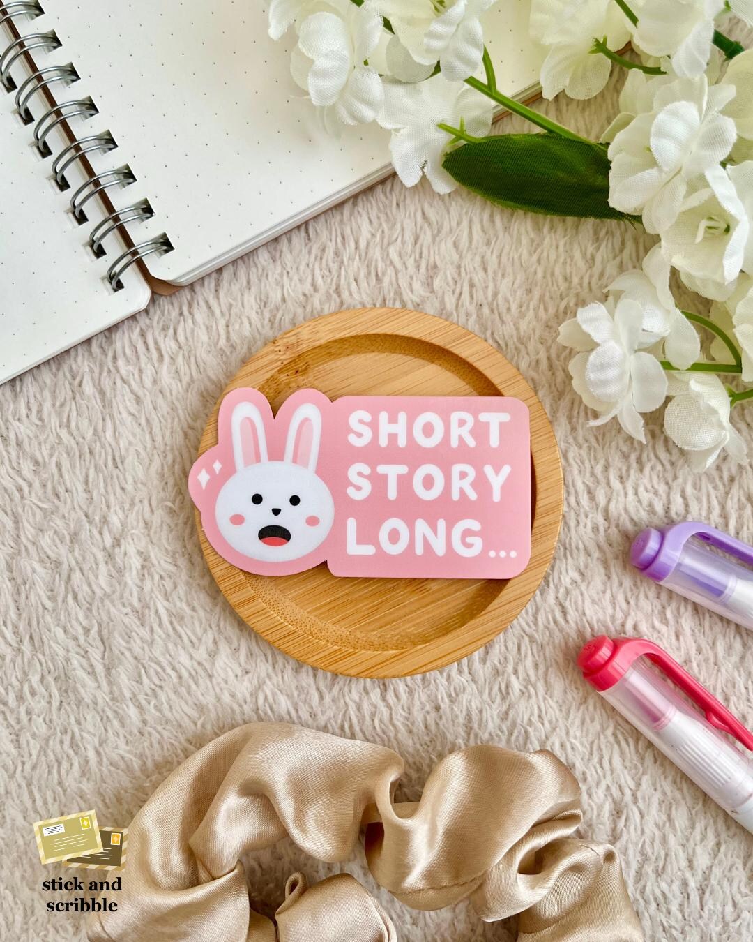 Short Story Long Die Cut Sticker | Cute Sticker, Waterproof Sticker ...
