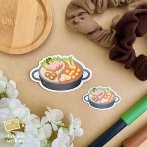 Hotpot Die Cut Sticker | food stickers, laptop stickers, die cut stickers, waterproof stickers, waterbottle stickers, cute stickers