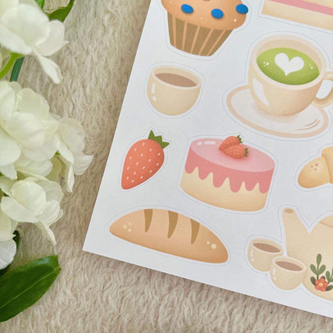 Cafe Sticker Sheet | Bullet Journal Stickers, Planner Stickers, Cafe ...