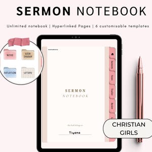 Sermon Notes Journal Digital Goodnotes Ipad Planner, Bible Study PDF