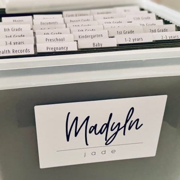 Kids Milestone Tote Kit | DIY Memory Box Kit | School file Box Kit | Baby Milestone Box Kit | Filing Storage System for School