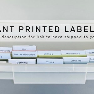 Printable Home Labels | Instant Download | Household File Box Labels ...