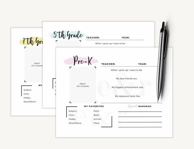 Printable Kids Keepsake Interview Questions School File - Etsy