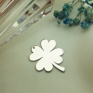 925 Sterling Silver Clover Flower Charms, Clover Pendant, Jewelry Making, Jewelry Supplies, Laser Cut Pendant