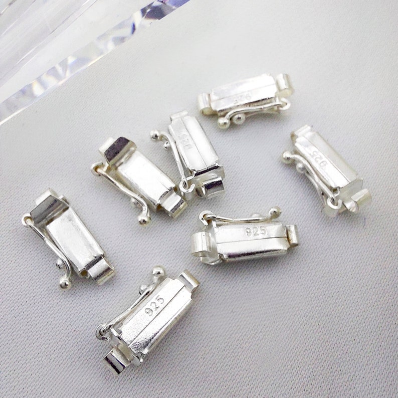925 Sterling Silver Box Jewelry Clasps, Box Clasp, Silver Clasp, Sterling Silver Clasps, Rectangular Clasp, 925 Silver Clasp image 4