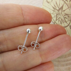 Sterling Silver Ball Studs, Dainty Silver Ball Studs, Everyday Minimalist Classic Ball Stud Earrings For Women