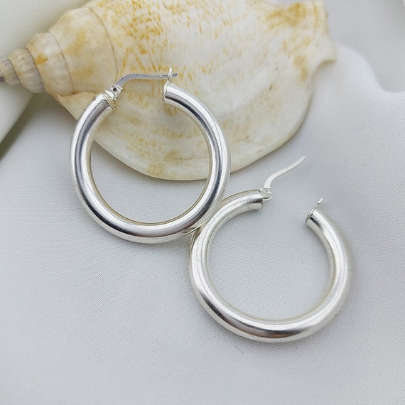 925 Sterling Silver Hoop Earring, Large Hoop Earring Set Hoop