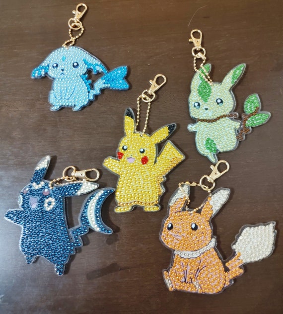 Handmade Pokemon Diamond Art Keychain | Double-sided Character