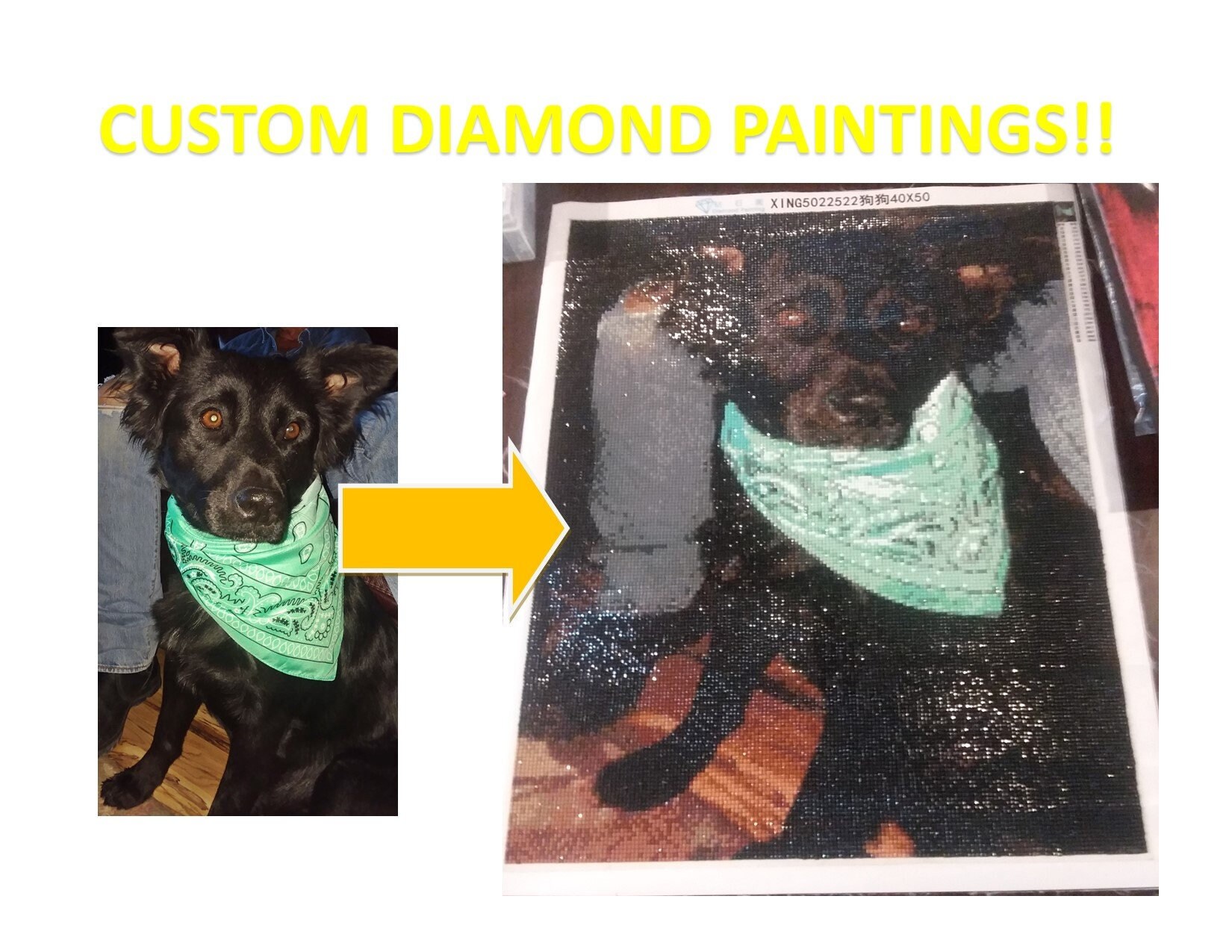 DIY Custom Diamond Painting - Holiday with Dog
