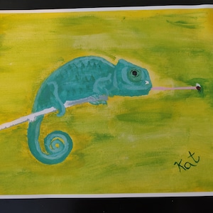 Chameleon Painting Print| Print of a Chameleon Painting| Print of a Chameleon